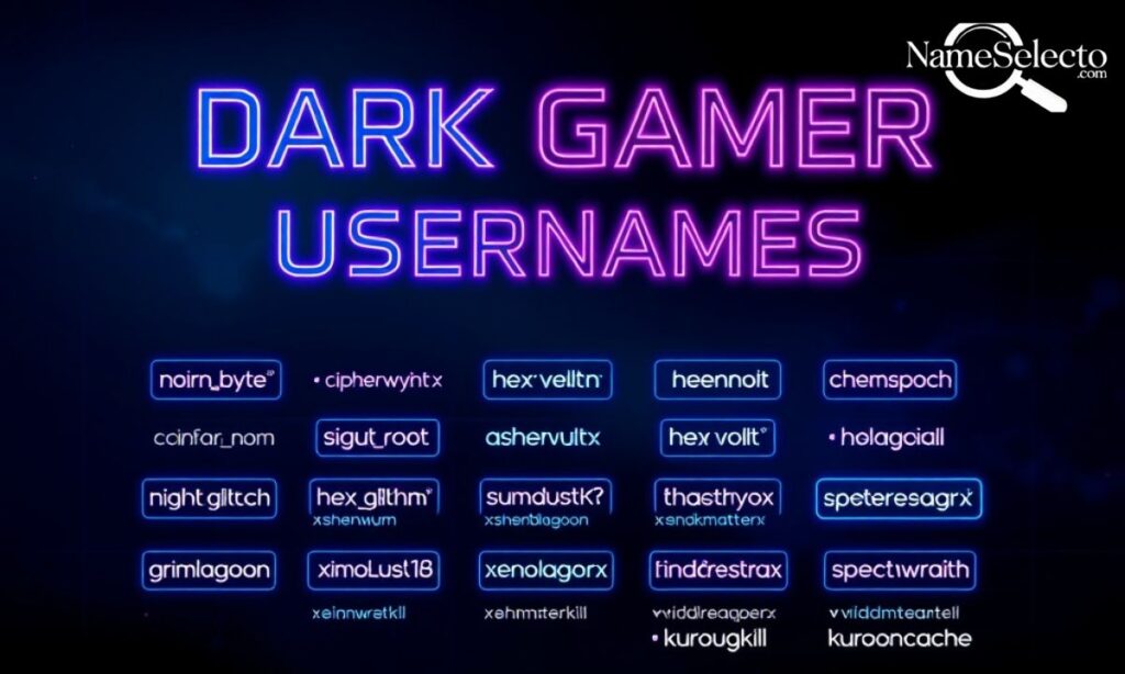 Dark Gamer Usernames